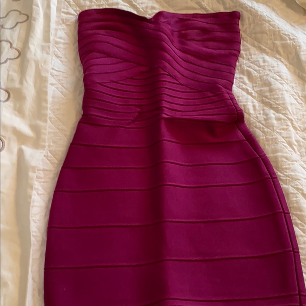 Herve Leger Purple Dress